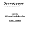 SS8IO-3 8 Channel Audio Interface User`s Manual