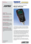 Ametek - Jofra HPC400 Handheld Pressure Calibrator