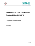 Certification of Local Construction Product & Material (CCPM