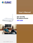 VRT-402N User`s Guide - PLANET Technology Corporation.