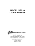 SR510 Lock-In Amplifier - Stanford Research Systems