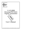 11-43-0000 Personal POCSAG Paging Transmitter User`s Manual