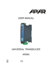 USER MANUAL UNIVERSAL TRANSDUCER AR593