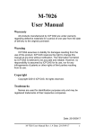 M-7026 User Manual Warranty