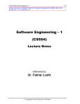 Software Engineering – 1 (CS504)