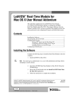 LabVIEW Real-Time Module for Mac OS X User Manual Addendum