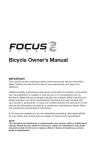 Focus Bicycle Owner`s Manual