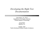 Developing the Right Test Documentation