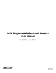 MPX Magnetostrictive Level Sensors User Manual