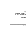 THE ADVANCED ENERGY® PE 2500 GENERATOR
