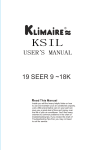 KSIL 19 SEER user manual 9~18K.CDR