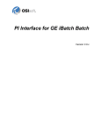 PI Interface for GE iBatch Batch