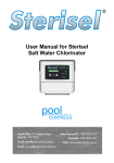 User Manual for Sterisel Salt Water Chlorinator