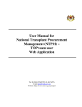 User Manual National Transplant P Management (NT TOP team u