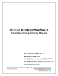 IEI Hub MiniMax/MiniMax II Installation/Programming Manual