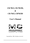 CB-7013, CB-7013D, & CB-7033, CB7033D User`s Manual