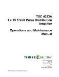 User Manual: 4033A Distribution Amplifier