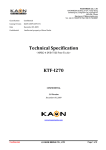 Technical Specification KTF-I270 - DVB-T