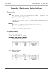 Appendix : Maintenance Switch Settings