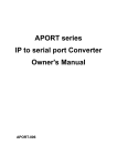 APORT series IP to serial port Converter Owner`s Manual