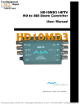 HD10MD3 HDTV HD to SDI Down Converter User Manual