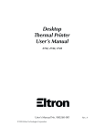 Desktop Thermal Printer User`s Manual, english