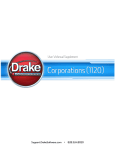 Drake Software User`s Manual Tax Year 2011 Supplement