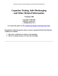 Capacitor Testing, Safe Discharging and Other Related Information