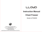 Instruction Manual Chest Freezer