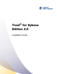 Toad for Sybase Edition Installation Guide