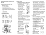 Superior Pro-Heat Programmable Thermostat User`s Manual Model