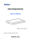 Color Image Scanner User`s Manual Avision Inc.