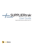 SUPPLIERtrak Guide - Quick Start, User, Administrator