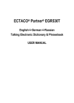 ECTACO® Partner® EGR530T – User Manual