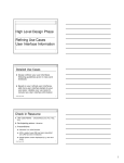 High Level Design Phase Refining Use Cases User Interface