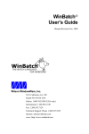 WinBatch User`s Manual - WinBatch Tech Database