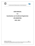 USER MANUAL For Examination cum Enrollment Registration (PG