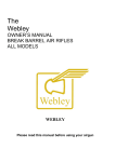 Webley break barrel air rifles all models Manual