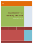 Direct Second Year Pharmacy Admission
