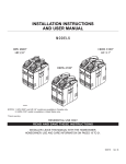 INSTALLATION INSTRUCTIONS AND USER MANUAL