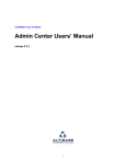 Admin Center Users` Manual - ALTIBASE Customer Support