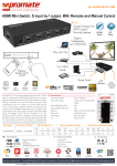 HDMI Mini Switch, 5 input by 1 output, With Remote and