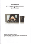 Wireless Video Door Phone User Manual