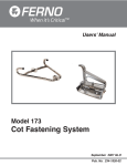 Ferno 173 Series Fernoflex Cot Fastener Kit User Manual
