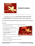 MASTER CONTROL MV-58 Owner`s Manual