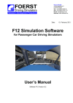 Manual for light vehicle simulators