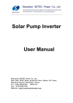 加市电Solar Pump Inverter User Manual