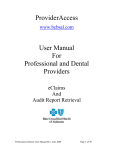 ProviderAccess User Manual For Professional and Dental Providers