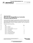 MPC106 PCI Bridge/Memory Controller Hardware Specifications