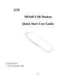 ZTE MF668 USB Modem Quick Start User Guide